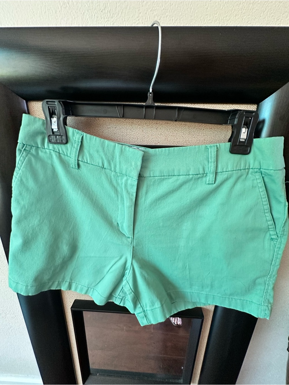 British Khaki Mint Green Cotton Bermuda Shorts